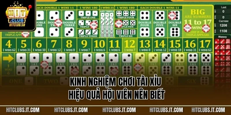 Kinh nghiệm chơi tài xỉu hiệu quả hội viên nên biết