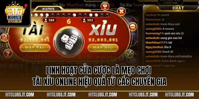 Linh hoạt cửa cược là mẹo chơi tài xỉu online hiệu quả từ các chuyên gia
